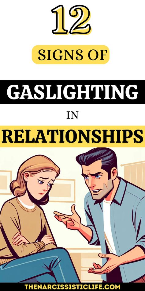 This article is about "signs of gaslighting in relationships." Gaslighting is when someone tries to make another person doubt their own thoughts, memories, or feelings. It's a form of emotional abuse that can happen in relationships. The article probably talks about what gaslighting looks like and gives examples of how it might show up between partners. It also offer advice on how to notice if you're being gaslighted and what to do about it. Gaslighting Signs Relationships, Gaslighting And Narcissism, What Is Gaslighting Relationships, Gaslighting Examples Relationship, What Gaslighting Looks Like, Signs Of Unhealthy Relationship, Examples Of Gaslighting, Gaslighting Examples, Gaslighting In Relationships