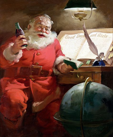 Coca-Cola - Santa List - 1951 Coke Santa, Coca Cola Santa Claus, John Pemberton, Coca Cola Poster, Santa Claus Pictures, Santa Klaus, Coca Cola Santa, Santa Claus Images, Coca Cola Christmas