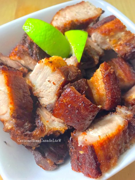 Chicharrones Recipe, Mexican Breakfast Recipes, Boricua Recipes, Pork Belly Recipes, Food Babe, Mexican Food Recipes Authentic, Holiday Cooking, Food Obsession, Beautiful Food