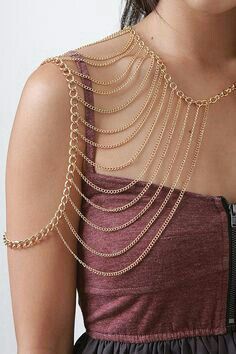 Body Necklace Chain, Shoulder Jewelry, Body Necklace, Shoulder Necklace, Gold Chain Bracelet, Body Chains, Shoulder Chain, Hip Hop Jewelry, Body Chain Jewelry