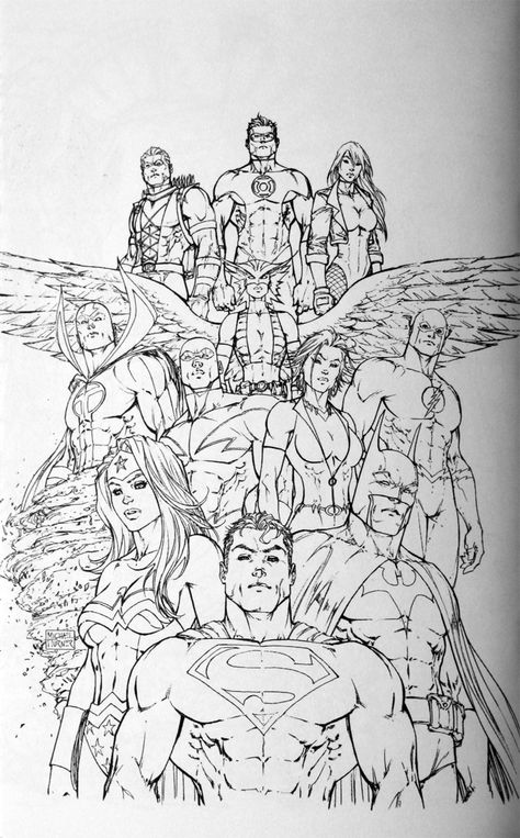 Justice League Coloring Pages, Superman Coloring Pages, Avengers Coloring Pages, Superhero Coloring Pages, Avengers Coloring, Drawing Superheroes, Michael Turner, Superhero Coloring, Farm Animal Coloring Pages