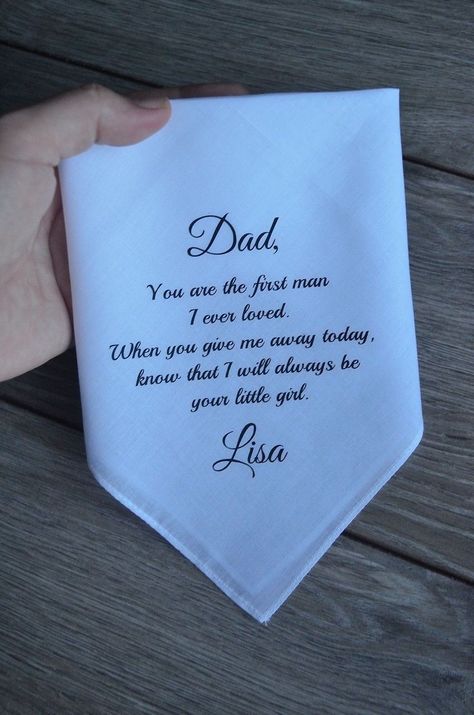 Gift Ideas For Wedding, Wedding Hankerchief, Making A Wedding Dress, Dad Wedding Gift, Small Thank You Gift, Wedding Gifts For Parents, Parents Wedding, Step Father, Wedding Day Gifts