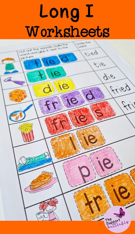 These long vowel worksheets are just what you need for you Kindergarten or First Grade students! These no prep worksheets are perfect for Literacy lessons, Literacy centers or word work. Are you teaching your class about long i sounds - long ie, long igh, long y and long i with magic e? These printables will be easy to implement and engaging during your spelling or reading lessons. These ready to go worksheets are accessible to all students and are easy to implement. Vowel I Worksheets, Long I Worksheets, Long I Words, Long Vowel Worksheets, Spelling Lessons, Long Vowel Sounds, Vowel Worksheets, Prep Worksheets, Long Vowel