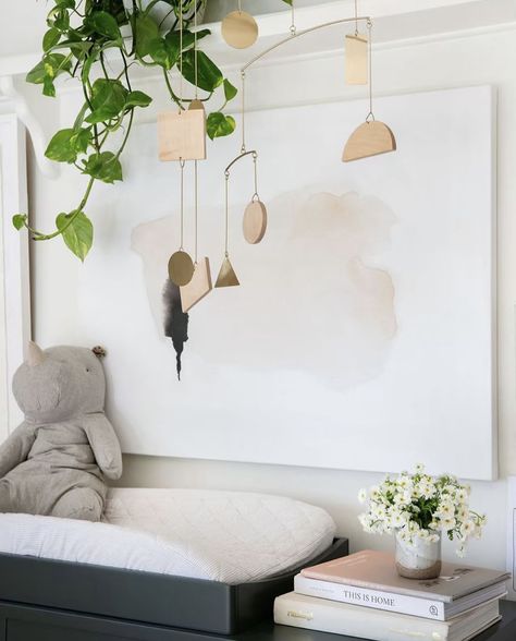 Ford Nursery, Plant Homes, Interior Greenery, Baby Room Interior, Leanne Ford Interiors, Big Blank Wall, Canvas Drop Cloths, Bachelorette Pad, Chic Nursery