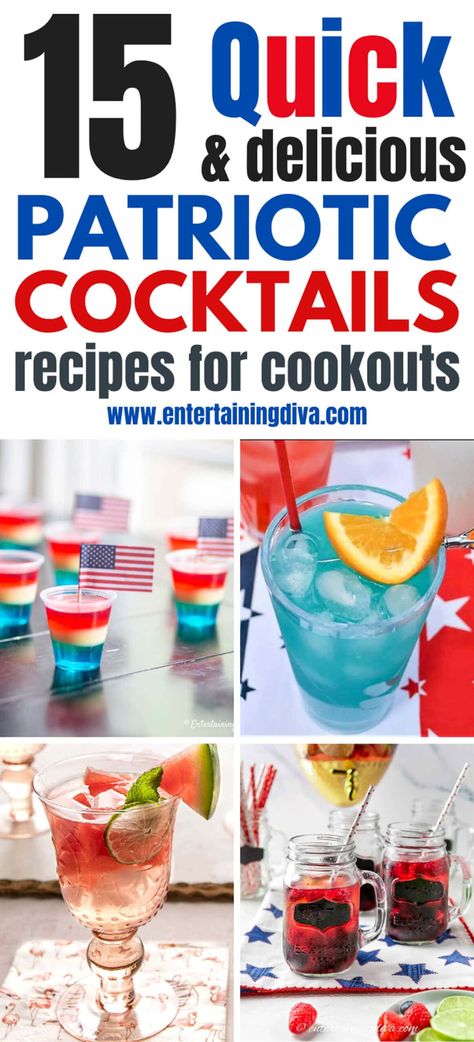 15 Of The Best 4th of July Cocktails | Food  Drink 4th Of July Food Drinks, 4th Of July Party Drinks For Adults, 4th Of July Vodka Drinks, Fourth Of July Mixed Drinks, July 4 Cocktails, 4th Of July Alcoholic Drinks Punch, Easy 4th Of July Alcoholic Drinks, Patriotic Punch Alcohol, 4th Of July Shots With Alcohol