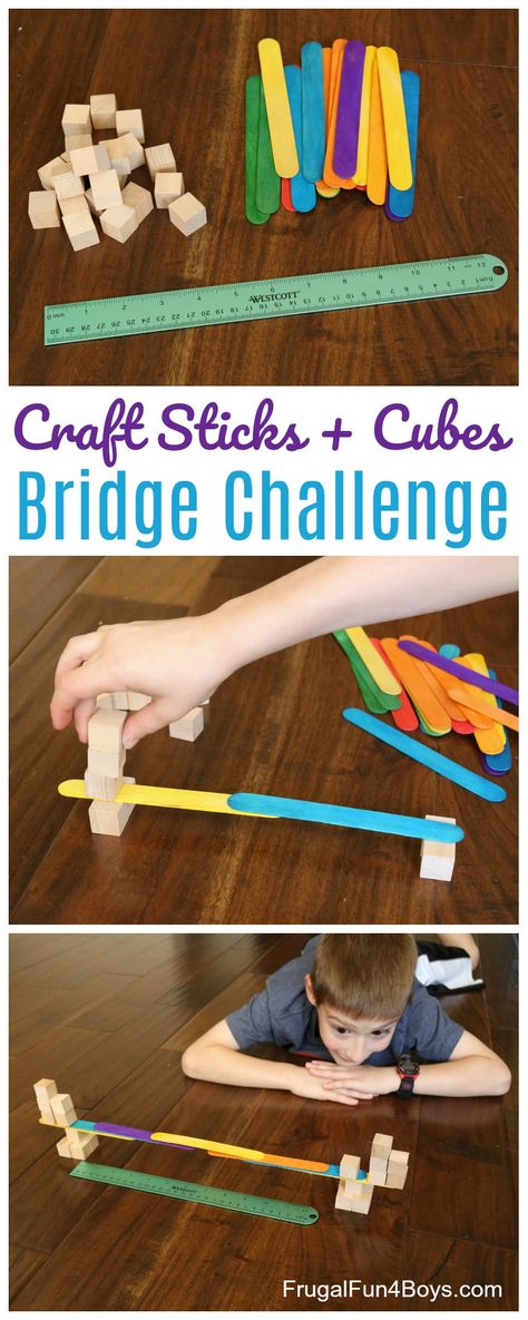 Stem Bridges, Bridge Challenge, Popsicle Stick Bridges, Construction Theme Preschool, Building Challenge, Steam Ideas, Leadership Activities, Construction Activities, Stem Crafts