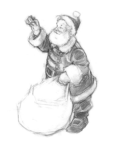 Santa Drawing Realistic, Christmas Drawing Sketch, Christmas Drawings Pencil Sketches, Santa Claus Drawing Illustration, Cute Santa Drawing, Christmas Sketches Pencil, Xmas Sketches, Christmas Drawing Ideas Creative, Xmas Drawing Ideas