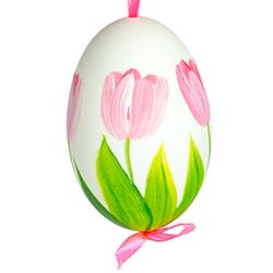 Hand Painted Duck Art Egg "Tulip Time" Easter Paintings, Easter Flower Arrangements, Easter Egg Art, Bunny Painting, Duck Art, Easter Tablescapes, Polish Art, Easter Egg Designs, Easter Egg Crafts