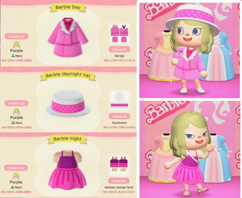 Animal Crossing Barbie Island, Acnh Barbie Island, Animal Crossing Barbie, Animal Crossing Chanel Clothes, Animal Crossing Chanel, Barbie Acnh, Acnh Spring, Barbie Day, Animal Crossing Design