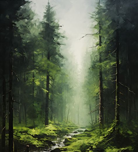 (add extra)Order Details Image: Forest Painting Size: 9' W x 10' H (add extra) Material: Eazystick Panels: 4 Aspen Forest Painting, Paintings Of Forests, Canvas Painting Ideas Forest, Fairy Forest Watercolor, Forest Mountain Painting, Forest Mural Painting, Forest Painting Aesthetic, Green Monochromatic Painting, Forest Painting Acrylic Easy