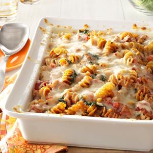 Sausage Spinach Pasta Bake Sausage Spinach Pasta, Spinach Pasta Bake, Pasta Casserole Recipes, Pasta Bake Recipe, Sausage Spinach, Steak Pasta, Grilled Chicken Breast, Baked Pasta Recipes, Chicken Recipes For Dinner