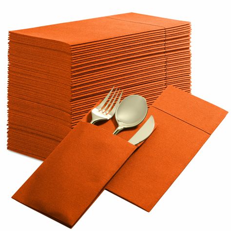 PRICES MAY VARY. UPSCALE MAPKINS WITH POCKET FOR SILVERWARE - Combining innovative design with luxury, these premium quality napkins will Imprint style and sophistication on your table at any special occasion. Your guest will appreciate the convenience of its feel and look. PRACTICAL, CONVENIENT AND VERSATILE - Silverware fits easily into the pre-folded pocket to ensure your utensils remain sanitary and stationary on each table until they're needed. These elegant Airlaid Napkins are excellent up Blue Thanksgiving Table, Diy Cider, Thanksgiving Dinner Decor, Friendsgiving Decorations, 40th Anniversary Party, Thanksgiving Dinner Party, Bridal Shower Inspiration, Birthday Party Theme Decorations, Fall Bridal Shower