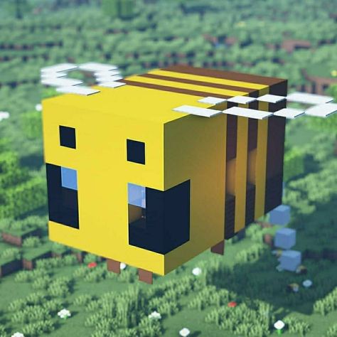 Bee Minecraft Build, Bee Dome Minecraft, Minecraft Bee House, Bee Minecraft, Aesthetic Minecraft Builds, Minecraft Bee, Construction Minecraft, Minecraft Statues, Minecraft Things