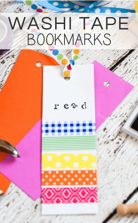 These washi tape bookmarks are a fun craft project for both the kids and adults! With only a few basic craft supplies, it's so easy to whip up these colorful bookmarks! Tape Bookmarks, Craft Ideas For The Home, Craft Projects For Adults, Art Projects For Adults, Washi Tape Ideas, Crafts For Teens To Make, Washi Tape Crafts, Burlap Decor, Tape Ideas