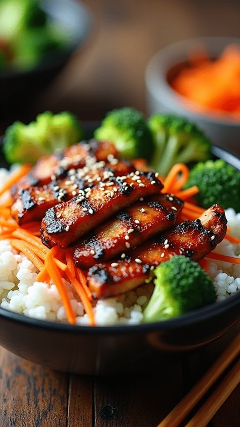 Chicken and Rice Bowl with Teriyaki Sauce The Best Chicken And Rice, Turkey Rice Bowl Recipe, Chicken And Rice Bowl, Teriyaki Chicken Bowl, Honey Soy Chicken, Teriyaki Bowl, Budget Family Meals, Rice Bowls Recipes, Chicken Teriyaki