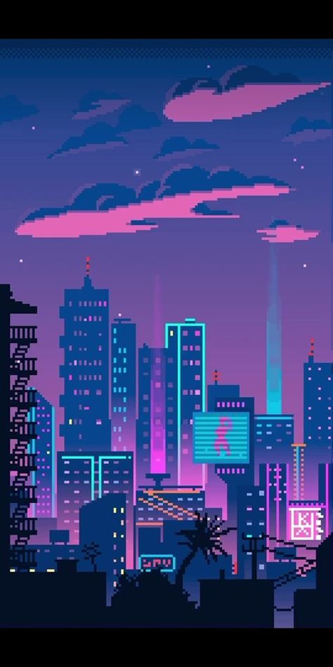 Atmospheric Wallpaper, Pixel City, Pixel Art Landscape, Vaporwave Wallpaper, Pixel Art Background, Arte 8 Bits, 8bit Art, Cool Pixel Art, New Retro Wave