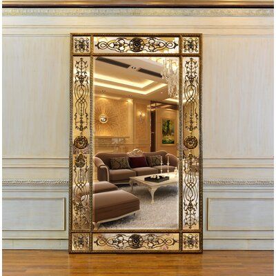 Infinity Furniture Import Beautiful tall dressing mirror with elegant inlay work done on mirror surface. Can be hung or leaned on wall. Perfect addition to any home. Tall Mirror, Full Length Floor Mirror, Traditional Bathroom Vanity, Leaner Mirror, Modern Wall Mirror, Mirror Surface, Mirror Wall Bathroom, Dressing Mirror, Traditional Furniture