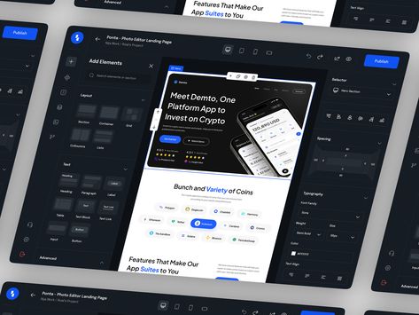 Irish. - No Code Website Builder by Rizal Ahmad ⚘ for Nija Works on Dribbble Interactive Web Design, Coding Apps, Dashboard Ui, Tv App, Dashboard Design, No Code, Web Layout, Project Design, Create Your Own Website