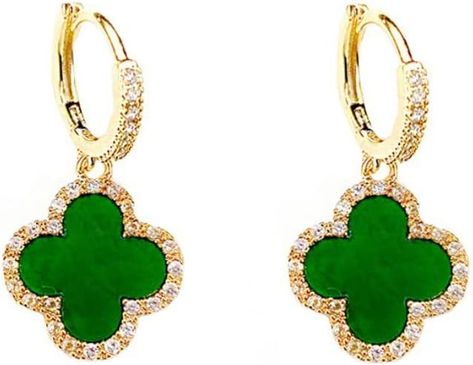 You can purchase this elegant jewelry through the mentioned Amazon link ֍. Now available on Amazon!! Embrace the art of layering with our mix-and-match earrings, designed to let you curate a personalized look that's uniquely you. 4 Clover Leaf, Irish Earrings, Clover Earrings, Silver Pin, Green Gifts, Crystal Charm, Four Leaf, Gold Earrings Dangle, Gold Drop Earrings