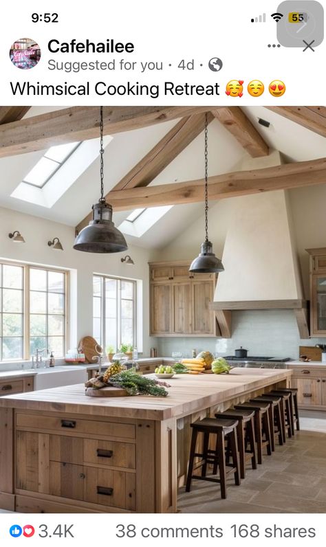 Charm Aesthetic, White Oak Kitchen, Aesthetic House, Rustic Modern Kitchen, Cabin Kitchens, Farmhouse Kitchen Design, Kitchen Inspiration Design, Modern Farmhouse Kitchens, Dream House Interior