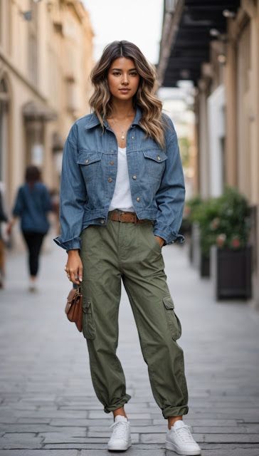 Cargo Pants Outfit Street Style Women, Cargo Joggers Outfits, Women Cargo Pants Outfit, Cargo Trousers Outfit, Jogger Pants Outfit Women, Cargo Pants Outfit Street Style, Stylish Cargo Pants, Cargo Pants Women Outfit, Green Cargo Pants Outfit