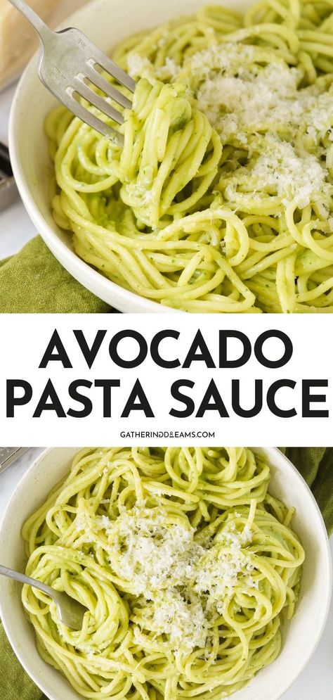 Avocado Pasta Sauce Avocado Pasta Sauce, Avocado Sauce Pasta, Vegetarian Meals For Kids, Vegetarian Recipes Dinner Healthy, Avocado Pasta, 15 Minute Meals, Best Vegetarian Recipes, Creamy Pasta, Vegetarian Recipes Dinner