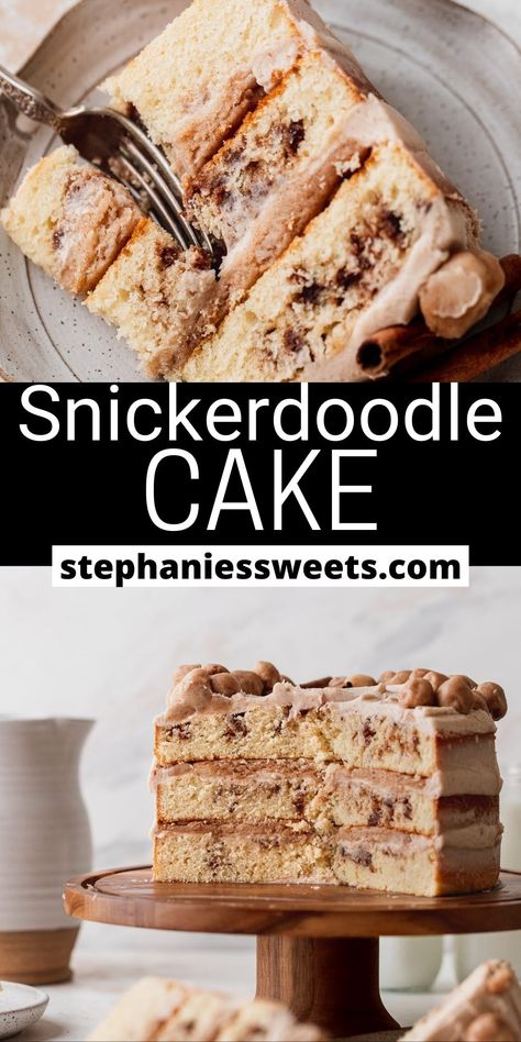 Easy Sculpted Cakes, Snickerdoodle Layer Cake, Homemade Cake Flavors, Good Cake Flavors, Fun Birthday Cake Flavors, Cake Flavor Ideas Unique, Layered Cake Filling, Cake Recipes Unique, Unique Birthday Cake Flavors