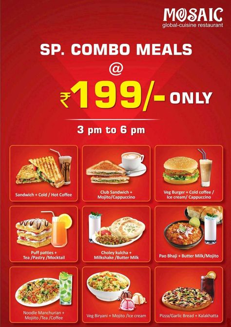 Get the best Combo Meal Offer just at Rs.199/- Only Ice Cream Pizza, Restaurant Graphics, Hotel Menu, Birthday Deals, Veg Biryani, Veg Restaurant, Meals Ideas, Restaurant Specials, Food Advertising