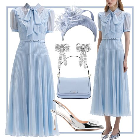 Royal Outfits Classy, Powder Blue Outfit, Powder Blue Dress, Dressy Hats, Kate Middleton Outfits, Races Outfit, Royal Dresses, Royal Outfits, Stylish Work Outfits