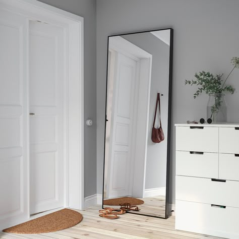 HOVET miroir, noir, 78x196 cm - IKEA Ikea Hovet Mirror, Hovet Mirror, Dressing Ikea, Armoire Ikea, Ikea Mirror, Floor Standing Mirror, Big Mirror, Plastic Foil, Elegant Mirrors