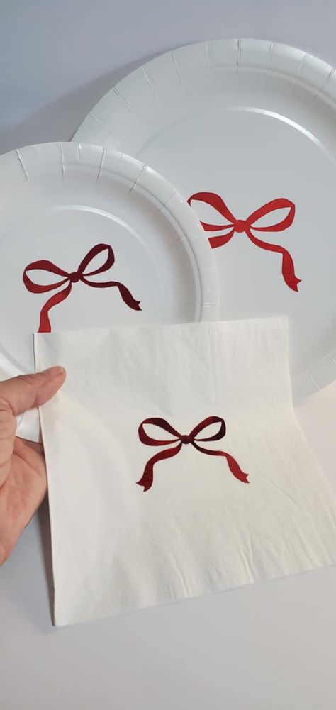 Red Metallic Coquette Bow Party Plates & Napkins Set by SweetCraftsByMillie on Etsy Red And White Themed Party, Red Dress Gala Alpha Phi Decorations, Red Themed Birthday Party, Red Party Ideas, Cookbook Club, 26 Birthday, Bows Party, Red Baby Shower, Red Birthday Party