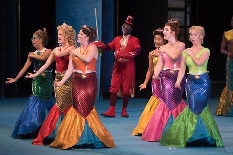 iParty: Opening night for 'The Little Mermaid' at the Muny | Arts and theater | stltoday.com Fish Spongebob, The Little Mermaid Musical, Theater Makeup, Mermaid School, Sister Costumes, Fish Hat, Peter And The Starcatcher, Mermaid Ideas, Mermaid Costumes