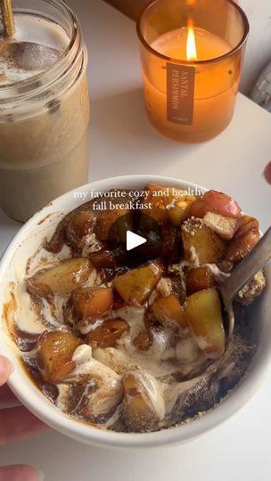 314K views · 34K reactions | my fall go-to breakfast that’s high in fiber, protein & helps support me in my follicular phase 

how to make:
cooked @bobsredmill extra thick oats, topped w @chobani pumpkin Greek yogurt, sautéed cinnamon apples, pumpkin spice pecan butter from @abbysbetter [code KYRA15 ], @funk.it.wellness nurture blend [code KYRA],a lil bit of pumpkin butter - trust me

Sautéed cinna apples: heat a 1 tbsp oil of choice in a sauce pan and add in your chopped apple, drizzle some honey or maple syrup and generous amounts of cinnamon/pumpkin pie spice and stir every so often until all the apples are softened a lil and caramelized(about 5 min)🤎 | Kyra Hungerford | Nat King Cole · Tis Autumn 5 Min Breakfast Ideas, Cabana Recipes, Pumpkin Greek Yogurt, Healthy Cravings, Pumpkin Spice Pecans, Pumpkin Yogurt, Follicular Phase, Pecan Butter, Clean Sweets