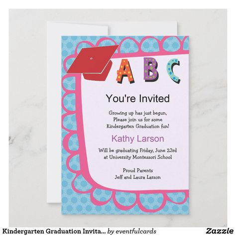 Kindergarten Graduation Invitation Graduation Invitation Wording, Senior Graduation Invitations, Kindergarten Graduation Invitations, Kindergarten Graduation Party, Graduation Announcements High School, Kindergarten Assessment, Graduation Invitations High School, Graduation Announcement Template, Graduation Templates