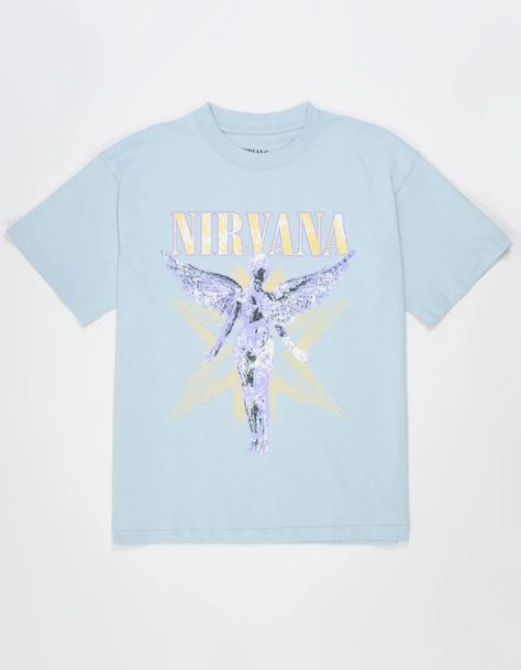 NIRVANA In Utero Mens Boxy Tee - LIGHT BLUE | Tillys Nirvana In Utero, Dream Boutique, Overalls Boys, Nirvana Shirt, Chino Pants Women, In Utero, Graphic Trends, Boys Graphic Tee, Girls Graphic Tee