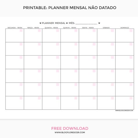 Printable: Planner Mensal Minimalista | Blog Florescer Stationery Things, Study Routine, Planner Diario, Polaroid Template, Instant Photography, Facebook Post Template, Paper Pop, Polaroid Frame, American House