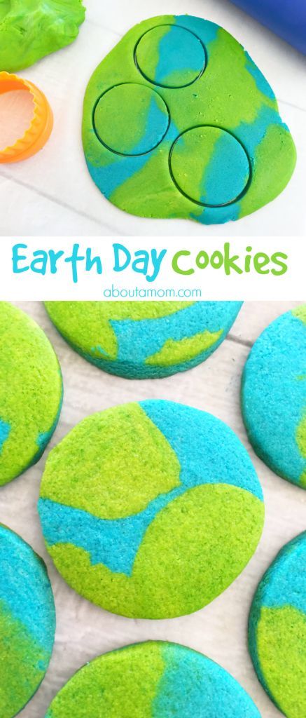 Earth Day Cookies, Earth Day Projects, Recycled Crafts Kids, Kids Cooking Recipes, Earth Day Crafts, Earth Day Activities, Blue Food Coloring, Space Party, Fun Treats