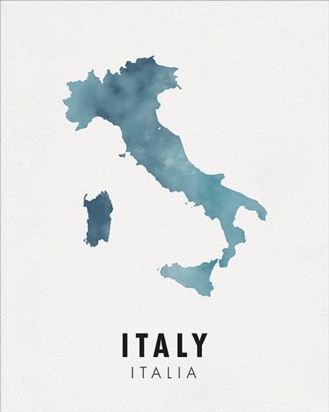 Map of Italy Print Italian Map Illustration 8x10 Print 5x7 | Etsy Italy Illustration, Maps Aesthetic, Map Of Italy, Art Bedroom Decor, Map Illustration, Map Travel, Print Map, Italy Map, Italy Print