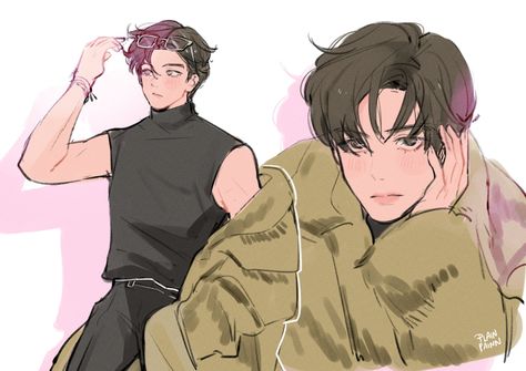 chaa🌻 on Twitter: "projecting kim taehyung with sleeveless turtleneck… " Turtle Neck Reference, Turtle Neck Outfit Men, Neck Reference, Neck Drawing, Turtle Neck Sleeveless, Turtle Neck Men, Fanart Bts, Taehyung Fanart, Trigger Happy