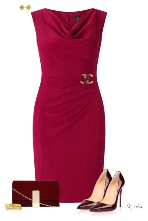 Work Dresses Outfits, Dresses Work, Burgundy Fashion, Dress Gallery, Business Chic, Fashionista Clothes, Hollywood Fashion, Fashion Victim, Work Dress