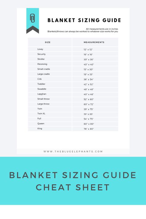 How to Customize Crochet Blanket Sizes: Free Printable Cheat Sheet! | Blanket Size Chart, Crochet Blanket Sizes, Easy Knit Baby Blanket, Crochet Ripple Pattern, Crochet Supplies, Baby Blanket Knitting Pattern, Crochet Patterns Free Blanket, Blanket Knitting Patterns, Resource Library