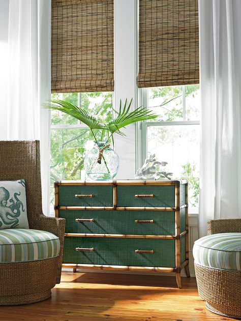 Twin Palms Pacific Teal Chest | Lexington Home Brands Tommy Bahama Decor, Tropical British Colonial, British Colonial Decor, Teal Bedroom, Tropical Bedrooms, Tommy Bahama Home, Lexington Home, British Colonial Style, Colonial Decor