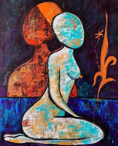 Art lover on Instagram: "Artwork by: @domi_stan Acrylic Painting "Meeting With a Shaman“, 50x60 Indeed there is a wise shaman inside of each of us, as are both the feminine and masculine energies. The feminine is, by nature, intuitive and emotional. The feminine is about feeling, and flowing, and merging, and connecting, and relating. Masculine energy, on the other hand, is about structure, and placement, and task. It’s about patterns, and regimen, and routine. Masculine is about doing, and f Feminine Vs Masculine Energy Art, Sustained Investigation, Divine Union, Masculine Art, Feminine And Masculine, Emotional Painting, Masculine Feminine, Energy Art, Masculine Energy