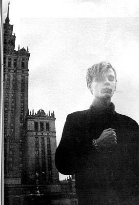 Robert Brylewski of Polish post-punk group Brygada Kryzys (The Crisis Brigade). The Palace of Culture and Science in Warsaw. Poland (ca. 1982) Stalinist Architecture, Warsaw Poland, Post Punk, Warsaw, Poland, Palace, Science, Architecture