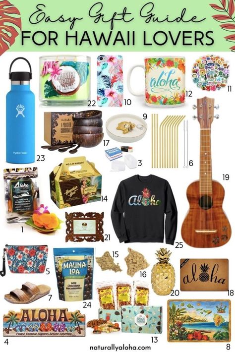 Easy Hawaii Gift Guide for Hawaii Lovers - Naturally Aloha Hawaii Themed Gift Basket, Gift For Someone Traveling, Hawaii Gifts, Cheap Bridesmaid Gifts, Preschool Graduation Gifts, Hawaii Lifestyle, Theme Baskets, Diy Bridesmaid Gifts, Hawaii Itinerary