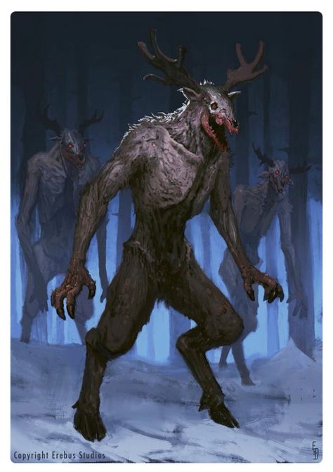 These look cool Wendigo Monster, Zombie Monster, Dark Creatures, Beast Creature, Fantasy Beasts, 다크 판타지, Monster Concept Art, Fantasy Monster, Mythical Creatures Art