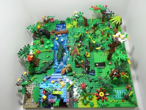 LEGO IDEAS - The Lost Jungle Lego Jungle, Types Of Trees, Small Pond, Banana Tree, Small Ponds, Building Techniques, Green Frog, A Banana, Crocodiles