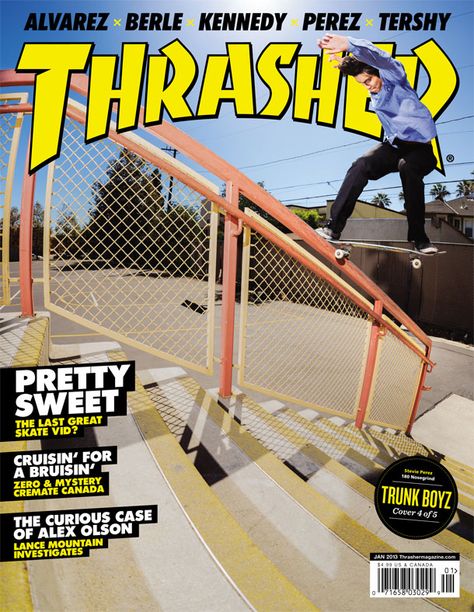 'Thrasher magazine cover' A skateboard magazine that advertises products and events.  (Thrashermagazine, Conlen. B, 2012) Sean Malto, Skate Photos, Skate And Destroy, Skateboard Photography, Bloc Party, Thrasher Magazine, Summer Road Trip, Photo Wall Collage, Magazine Covers