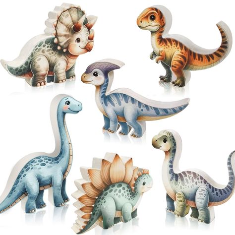 PRICES MAY VARY. Package Includes: You will receive 6 pieces of dinosaur birthday party decorations in different sizes, designed with different motifs, using classic dinosaur elements, rustic and connotative, with rich styles for decorating. The sufficient quantity will meet your usage needs, and you can also share our dinosaur birthday party decorations with your family and friends，they are just the right helpers to brighten up your wonderful life. High Quality Material: These dinosaur birthday Wood Tiered Tray, Decor For Birthday Party, Dinosaur Birthday Decorations, Party Decorations Table, Decor For Birthday, Dinosaur Party Supplies, Dinosaur Birthday Party Decorations, Wooden Centerpieces, Wooden Decorations