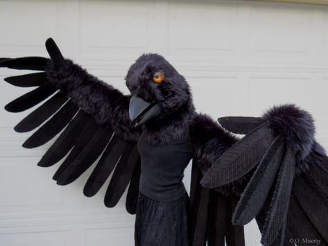 Halloween Costume Contest Winners, Costume Contest Winner, Full Body Puppets, Crow Halloween, Crow Costume, Raven Wings, Diy Carnival, Bird Costume, Cinderella Costume